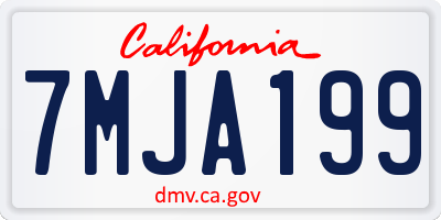 CA license plate 7MJA199