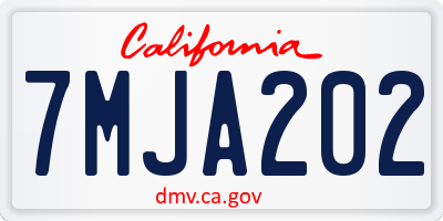 CA license plate 7MJA202