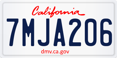 CA license plate 7MJA206