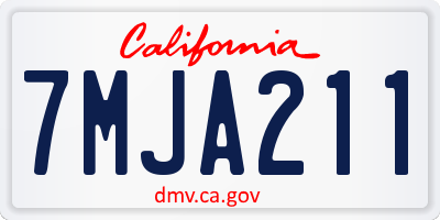 CA license plate 7MJA211