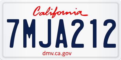 CA license plate 7MJA212
