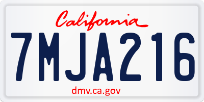 CA license plate 7MJA216
