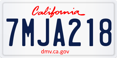 CA license plate 7MJA218