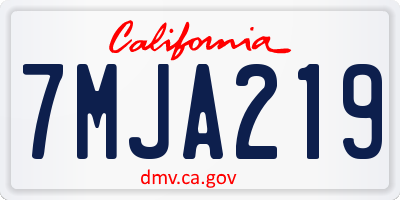 CA license plate 7MJA219