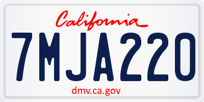 CA license plate 7MJA220