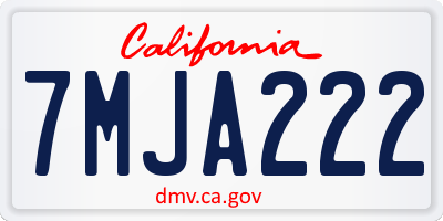 CA license plate 7MJA222