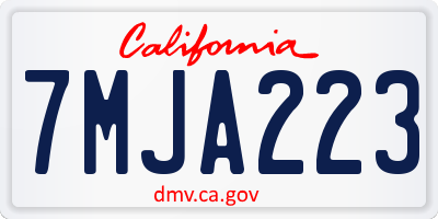 CA license plate 7MJA223