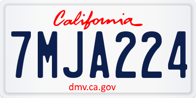 CA license plate 7MJA224