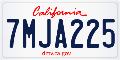 CA license plate 7MJA225