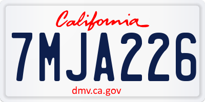 CA license plate 7MJA226