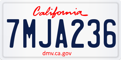 CA license plate 7MJA236