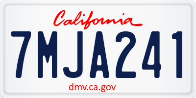 CA license plate 7MJA241