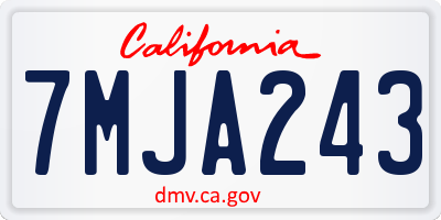 CA license plate 7MJA243