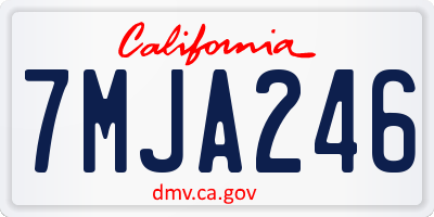 CA license plate 7MJA246