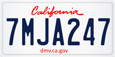 CA license plate 7MJA247