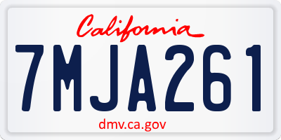 CA license plate 7MJA261