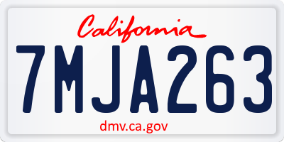 CA license plate 7MJA263