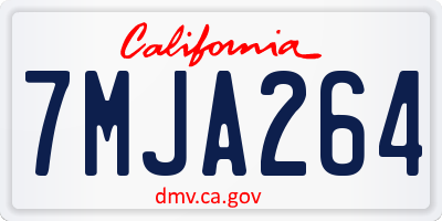 CA license plate 7MJA264