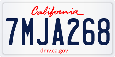 CA license plate 7MJA268