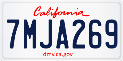 CA license plate 7MJA269