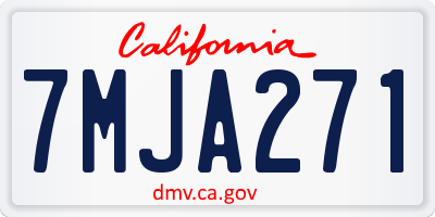 CA license plate 7MJA271