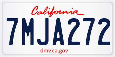 CA license plate 7MJA272