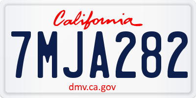 CA license plate 7MJA282