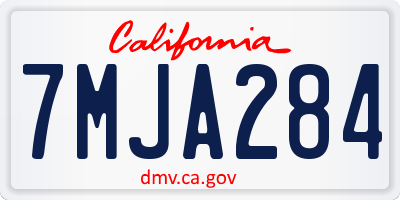 CA license plate 7MJA284