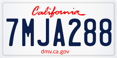 CA license plate 7MJA288
