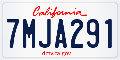 CA license plate 7MJA291