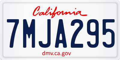 CA license plate 7MJA295