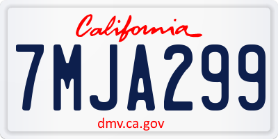 CA license plate 7MJA299