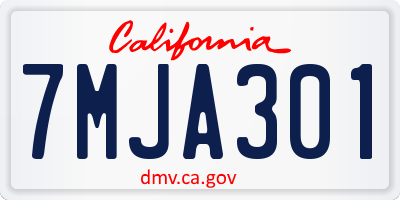 CA license plate 7MJA301