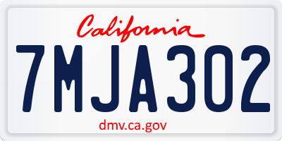 CA license plate 7MJA302