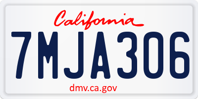CA license plate 7MJA306