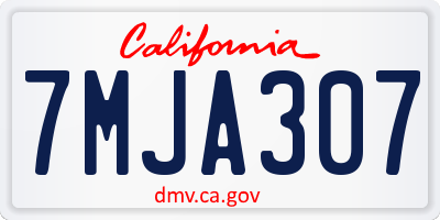 CA license plate 7MJA307