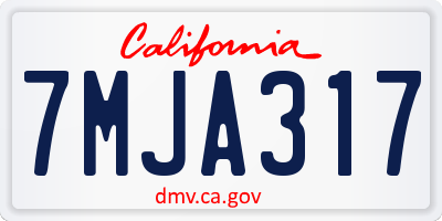 CA license plate 7MJA317
