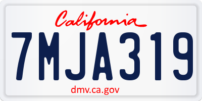 CA license plate 7MJA319