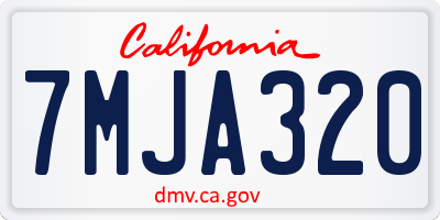 CA license plate 7MJA320