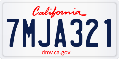 CA license plate 7MJA321