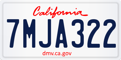 CA license plate 7MJA322