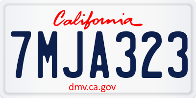 CA license plate 7MJA323