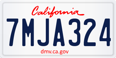 CA license plate 7MJA324