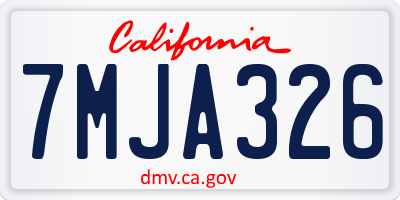 CA license plate 7MJA326