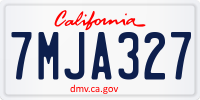 CA license plate 7MJA327