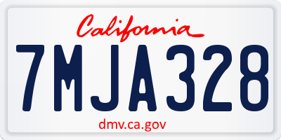 CA license plate 7MJA328