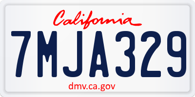 CA license plate 7MJA329