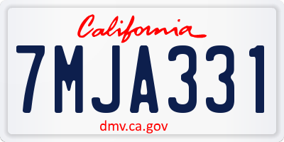 CA license plate 7MJA331