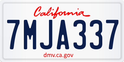 CA license plate 7MJA337