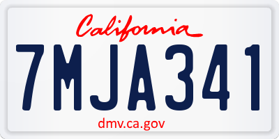 CA license plate 7MJA341